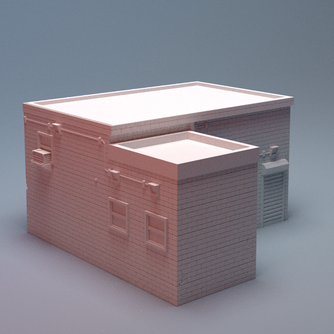 Corvus Games Terrain 3D printable Urban Warehouse C for 28mm - 40mm urban tabletop wargaming