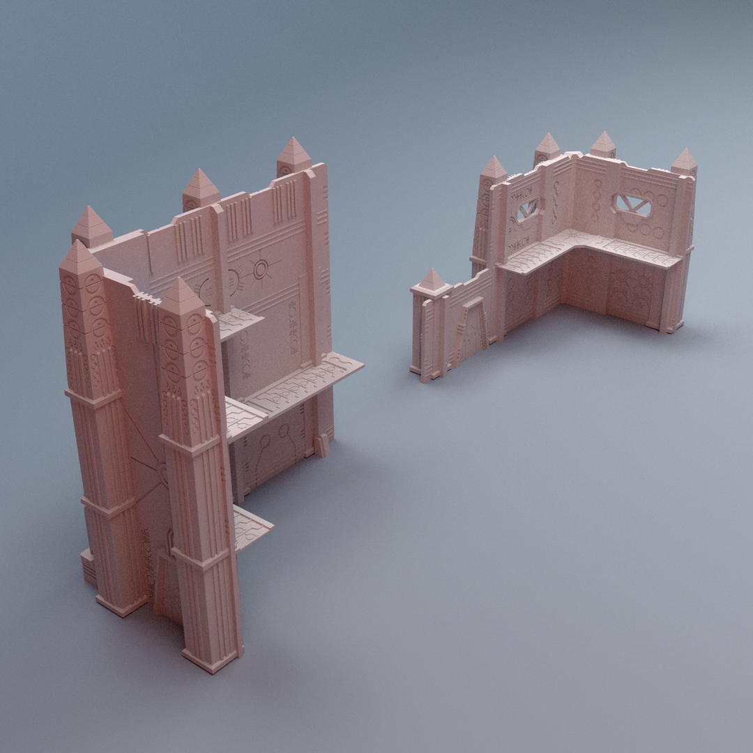 Corvus Games Terrain 3D printable WTC Grimdark Nekroworld for 28mm - 32mm scifi tabletop tournament wargaming