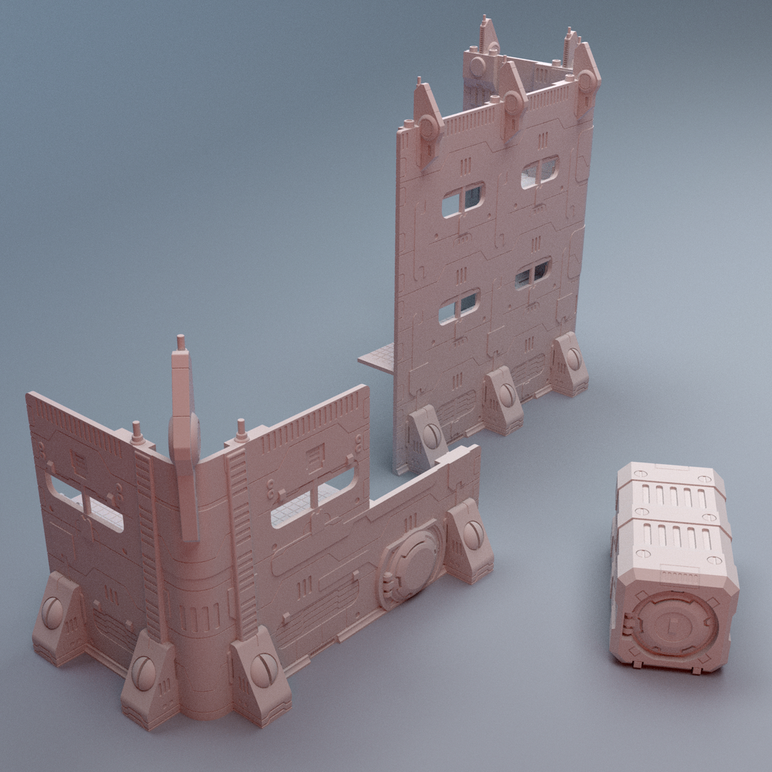 Corvus Games Terrain 3D printable WTC Grimdark Stratum Commonwealth for 28mm - 32mm scifi tabletop wargaming