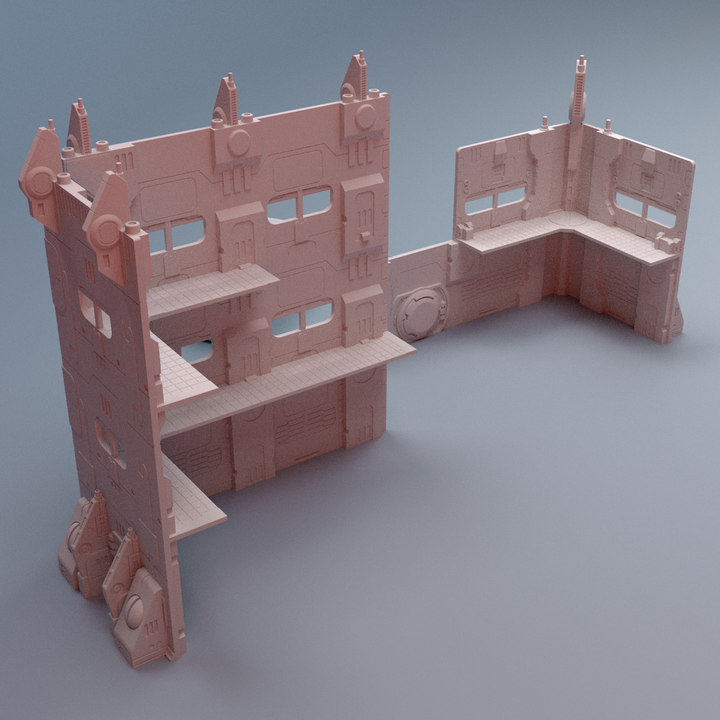 Corvus Games Terrain 3D printable WTC Grimdark Stratum Commonwealth for 28mm - 32mm scifi tabletop wargaming