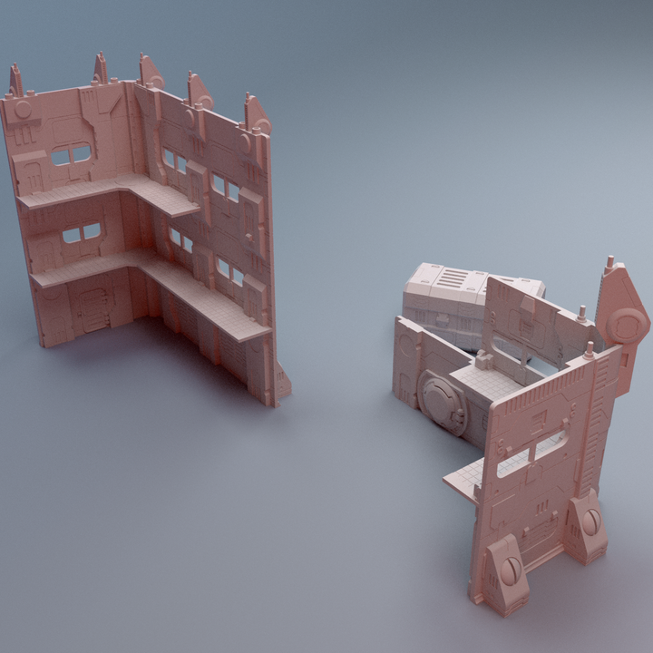 Corvus Games Terrain 3D printable WTC Grimdark Stratum Commonwealth for 28mm - 32mm scifi tabletop wargaming