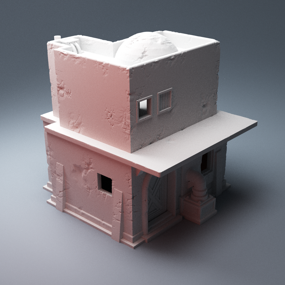 Corvus Games Terrain 3D Printable 28mm - 32mm Galactic Battles Desert House scifi tabletop wargaming