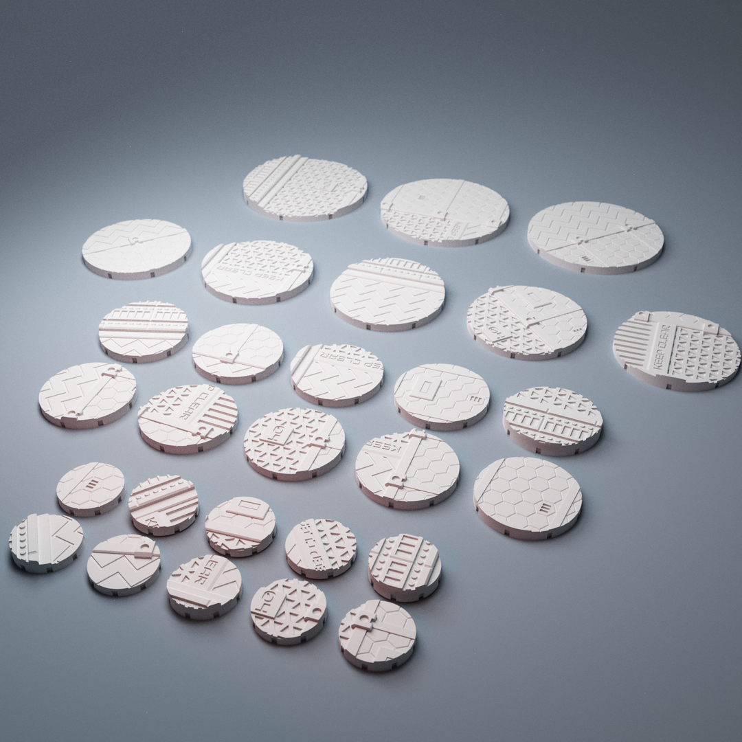 Corvus Games Terrain 3D Printable Continuum miniature bases for 28mm - 32mm scale tabletop scifi wargaming
