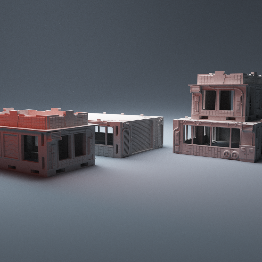 Corvus Games Terrain 3D Printable Chatsubo Bar Cyberpunk Store Building for 28mm - 32mm futuristic scifi tabletop wargaming