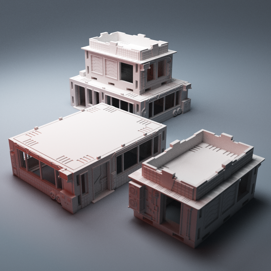 Corvus Games Terrain 3D Printable Chatsubo Bar Cyberpunk Store Building for 28mm - 32mm futuristic scifi tabletop wargaming