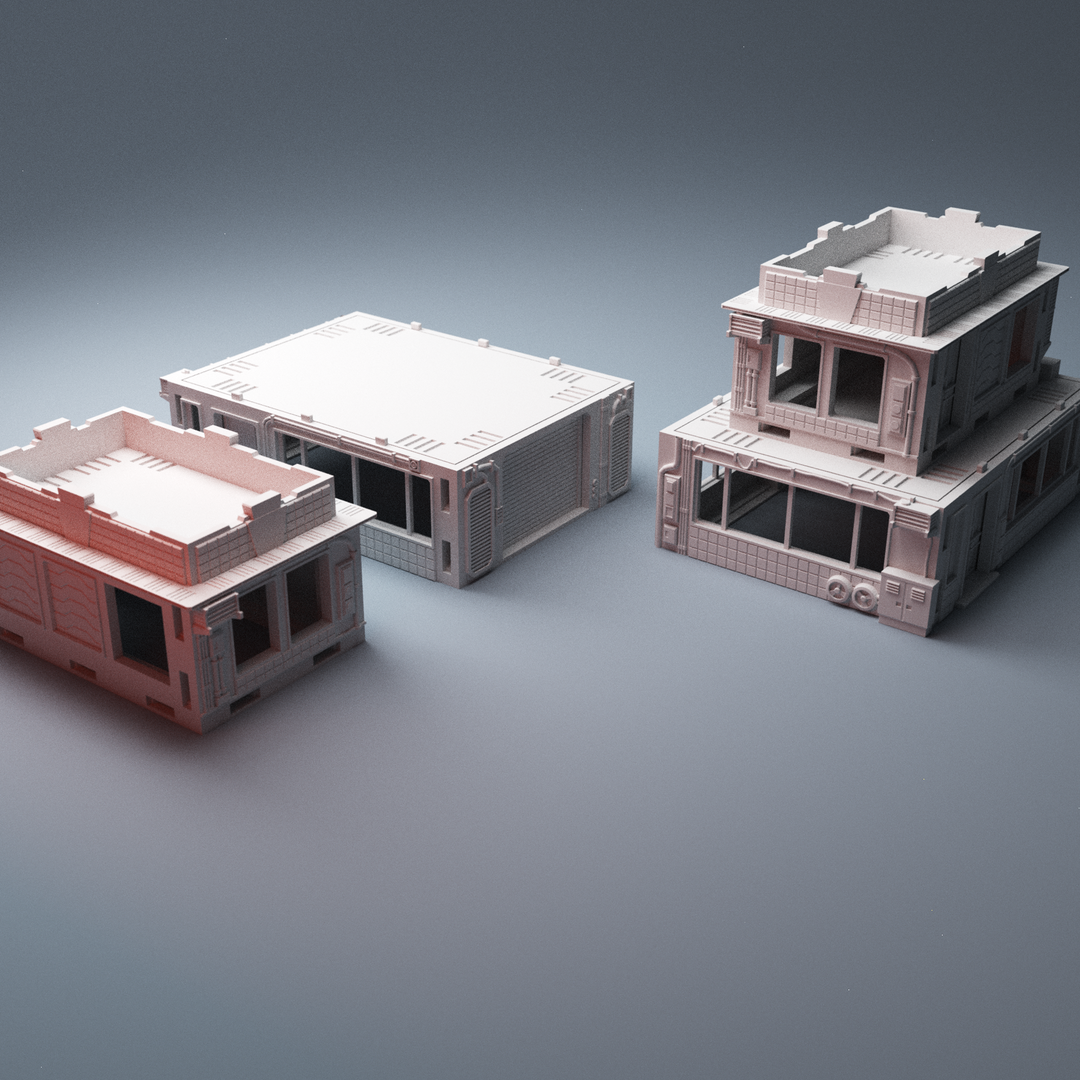 Corvus Games Terrain 3D Printable Chatsubo Bar Cyberpunk Store Building for 28mm - 32mm futuristic scifi tabletop wargaming