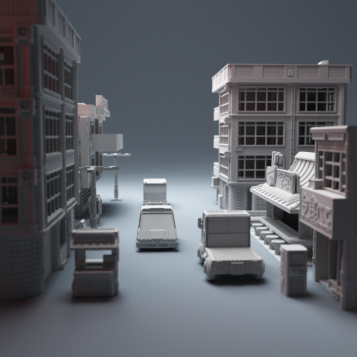 Corvus Games Terrain 3D Printable Cyberpunk terrain bundle for 28mm tabletop scifi wargaming