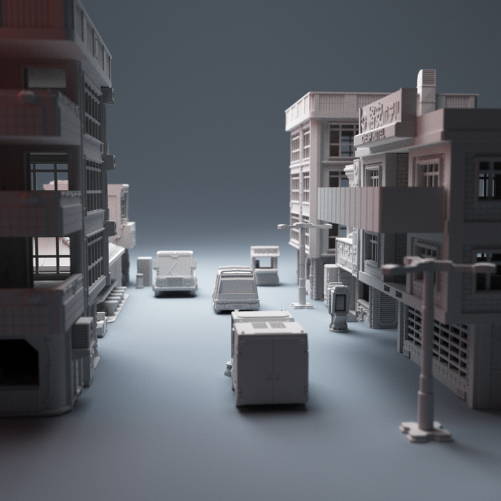 Corvus Games Terrain 3D Printable Cyberpunk terrain bundle for 28mm tabletop scifi wargaming