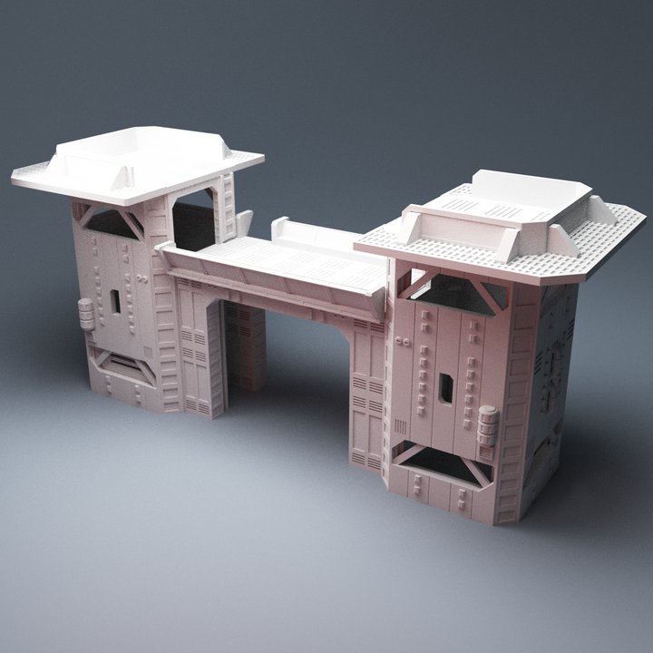 Corvus Games Terrain 3D Printable Galactic Battles Command Gatehouse for 28mm - 32mm scifi tabletop wargaming