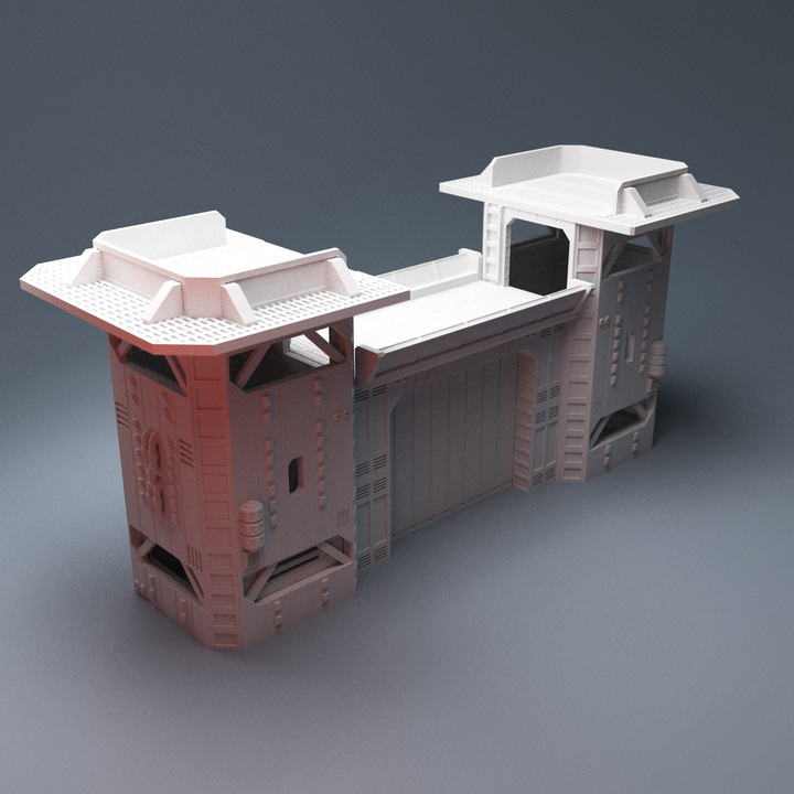 Corvus Games Terrain 3D Printable Galactic Battles Command Gatehouse for 28mm - 32mm scifi tabletop wargaming