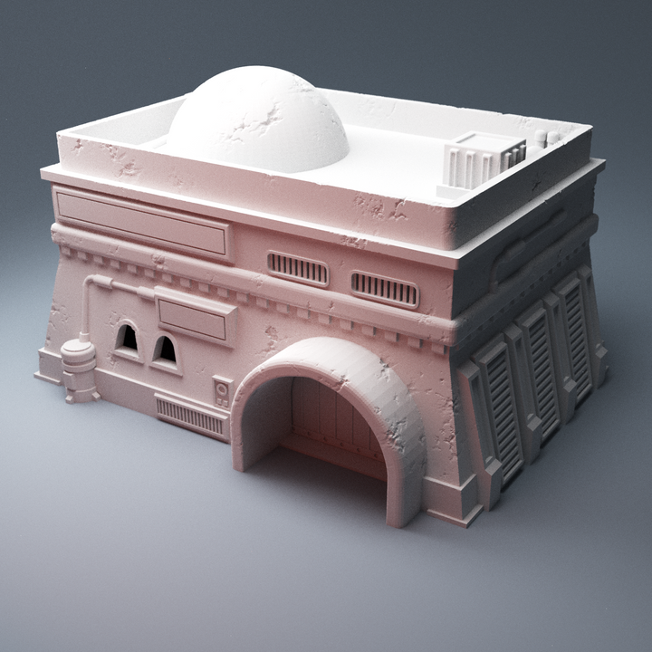 Corvus Games Terrain 3D Printable Galactic Battles Desert Cantina A2 for 28mm scifi tabletop wargaming