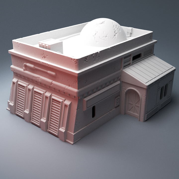 Corvus Games Terrain 3D Printable Galactic Battles Desert Cantina A2 for 28mm scifi tabletop wargaming