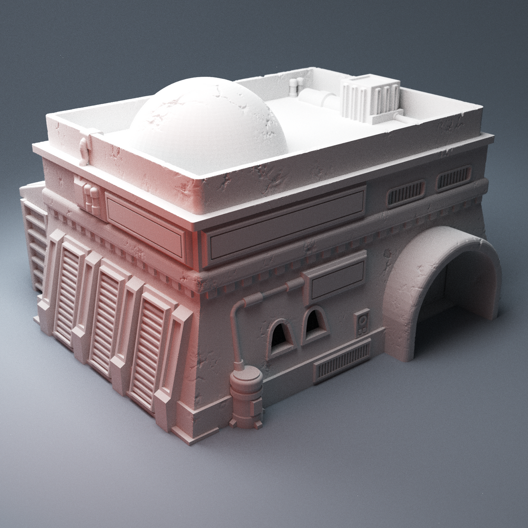Corvus Games Terrain 3D Printable Galactic Battles Desert Cantina A2 for 28mm scifi tabletop wargaming
