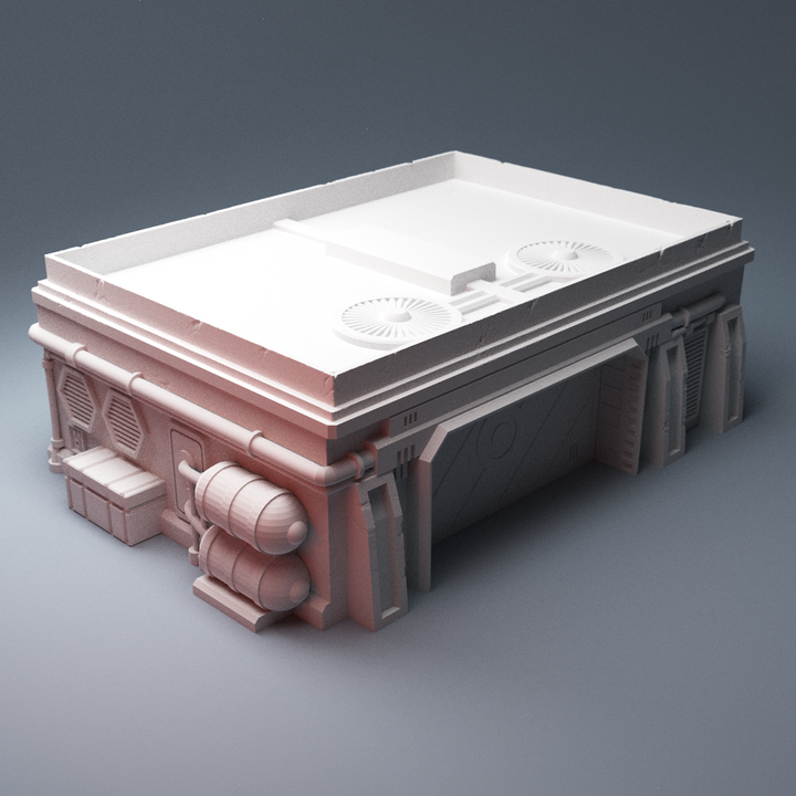 Corvus Games Terrain 3D Printable Galactic Battles Desert Speeder Garage A1 for 28mm scifi tabletop wargaming