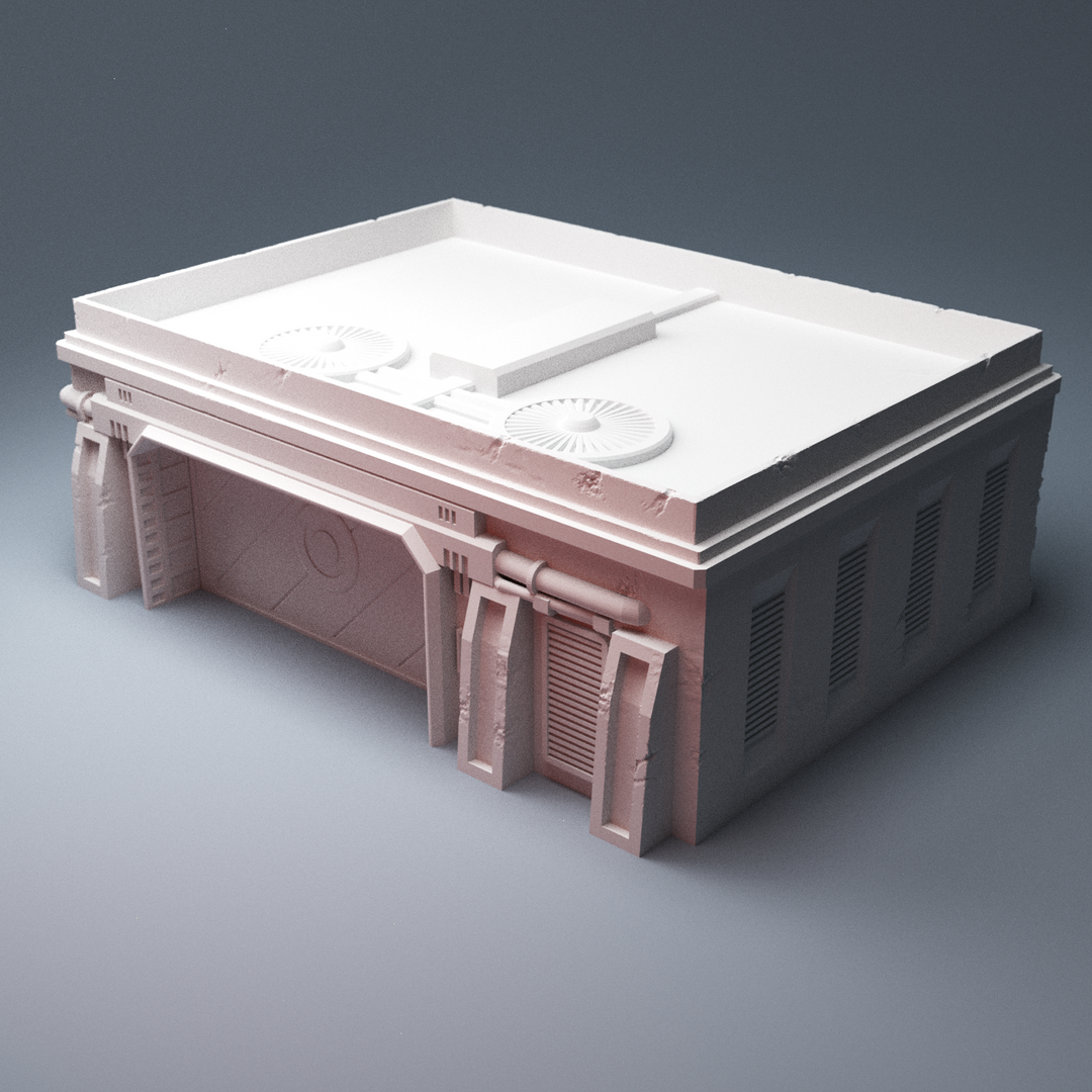 Corvus Games Terrain 3D Printable Galactic Battles Desert Speeder Garage A1 for 28mm scifi tabletop wargaming
