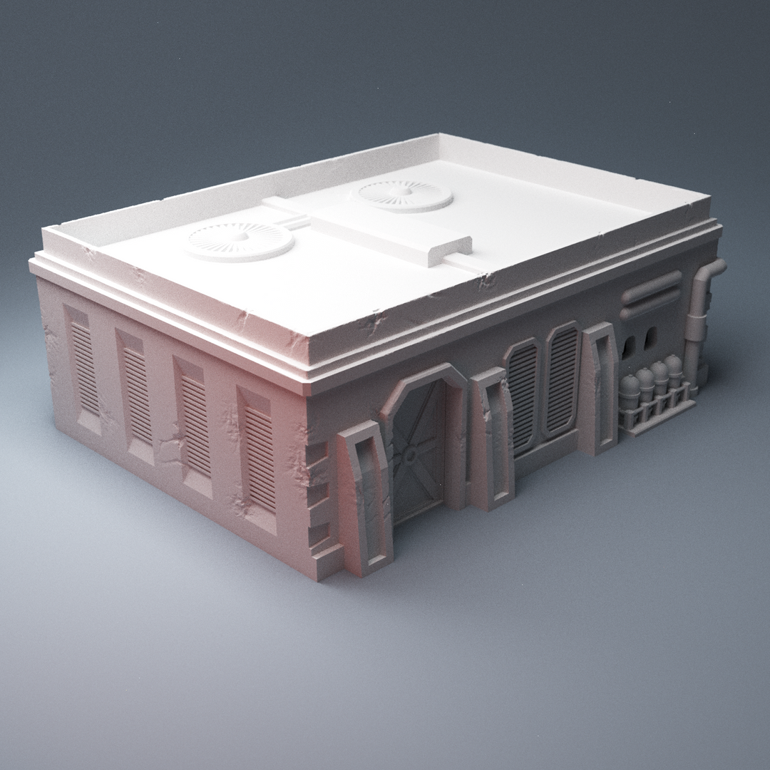 Corvus Games Terrain 3D Printable Galactic Battles Desert Speeder Garage A1 for 28mm scifi tabletop wargaming