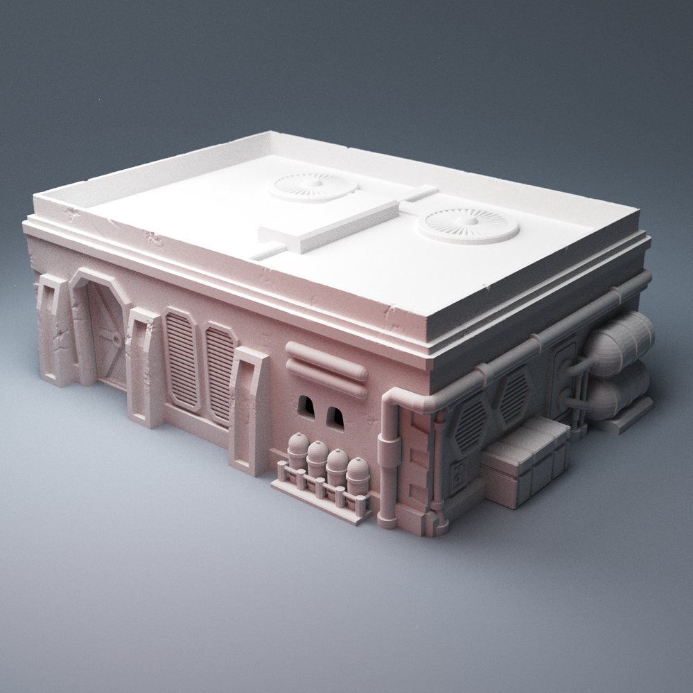 Corvus Games Terrain 3D Printable Galactic Battles Desert Speeder Garage A1 for 28mm scifi tabletop wargaming