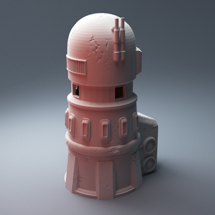 Corvus Games Terrain 3D Printable Galactic Battles Desert Tower Building for 28mm scifi tabletop wargaming