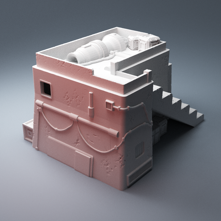 Corvus Games Terrain 3D Printable Galactic Battles Desert Town House B1 for 28mm scifi tabletop wargaming