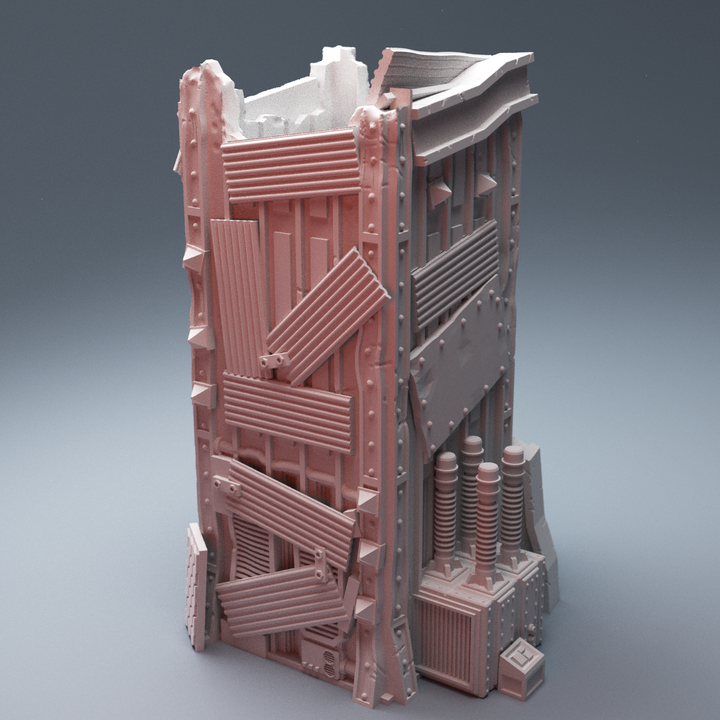 Corvus Games Terrain 3D Printable Greenskin Orktown Ruins Dice Tower for 28m - 32mm tabletop scifi miniatures wargaming