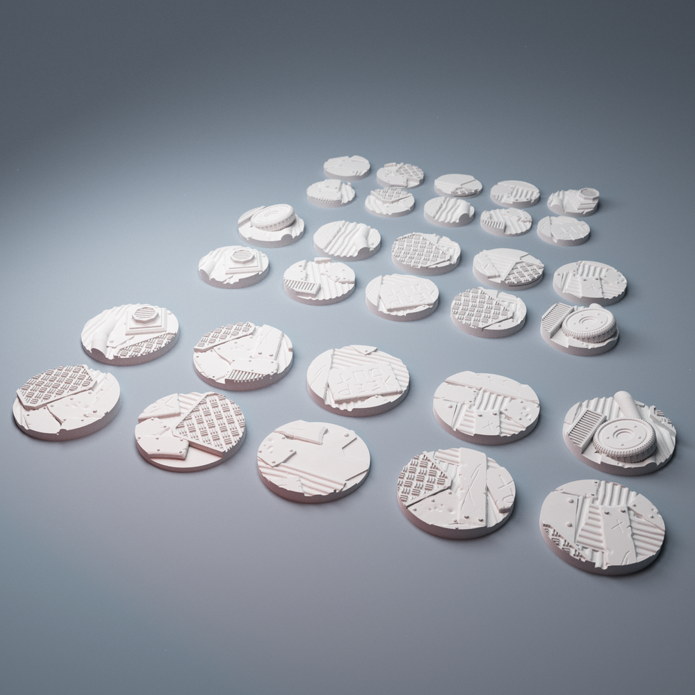 Corvus Games Terrain 3D Printable Greenskin Orktown bases for 28m - 32mm tabletop scifi miniatures wargames