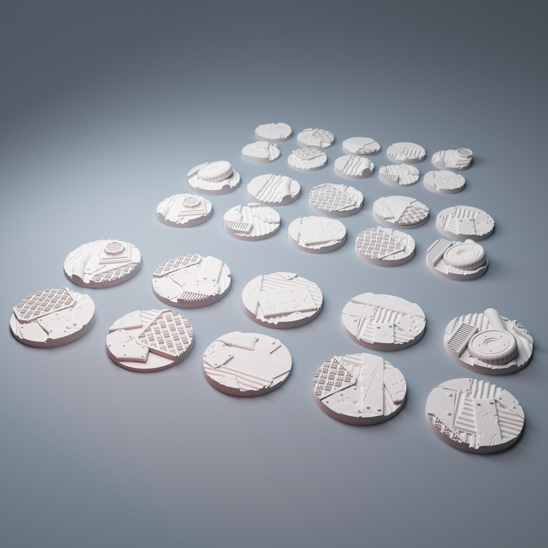 Corvus Games Terrain 3D Printable Greenskin Orktown bases for 28m - 32mm tabletop scifi miniatures wargames