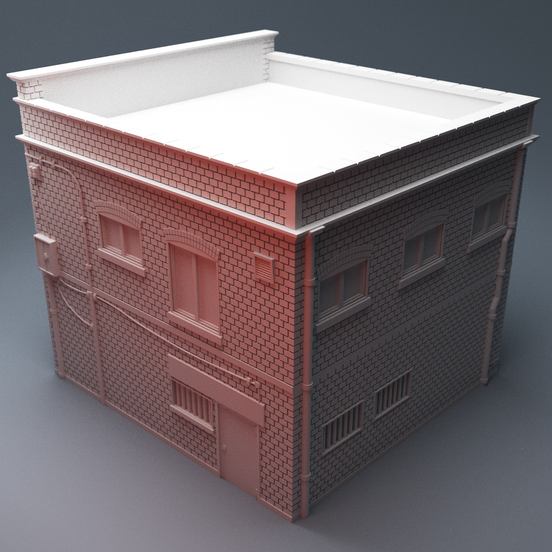 Corvus Games Terrain 3D Printable Gun Store Building for 28mm urban tabletop wargaming