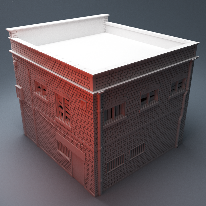 Corvus Games Terrain 3D Printable Gun Store Building for 28mm urban tabletop wargaming