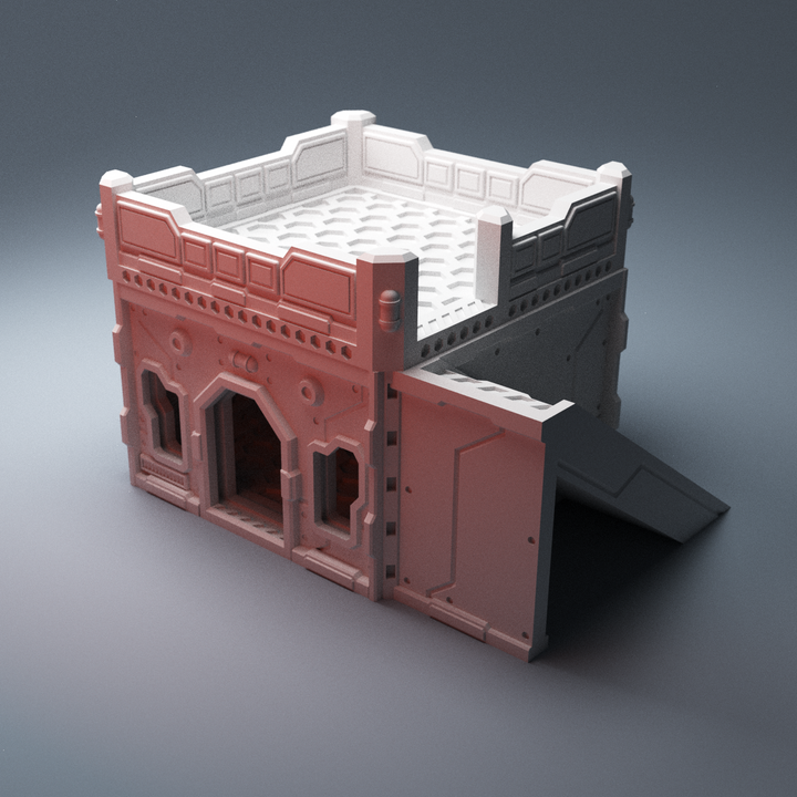 Corvus Games Terrain 3D Printable HT Alpha One Infinity city building terrain for 28mm - 32mm scale tabletop scifi wargaming