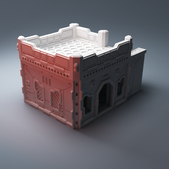 Corvus Games Terrain 3D Printable HT Alpha One Infinity city building terrain for 28mm - 32mm scale tabletop scifi wargaming