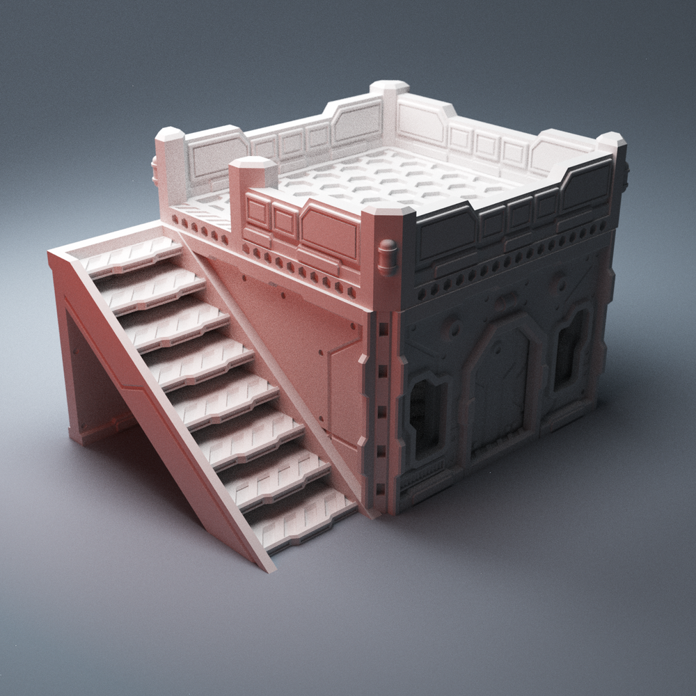 Corvus Games Terrain 3D Printable HT Alpha One Infinity city building terrain for 28mm - 32mm scale tabletop scifi wargaming