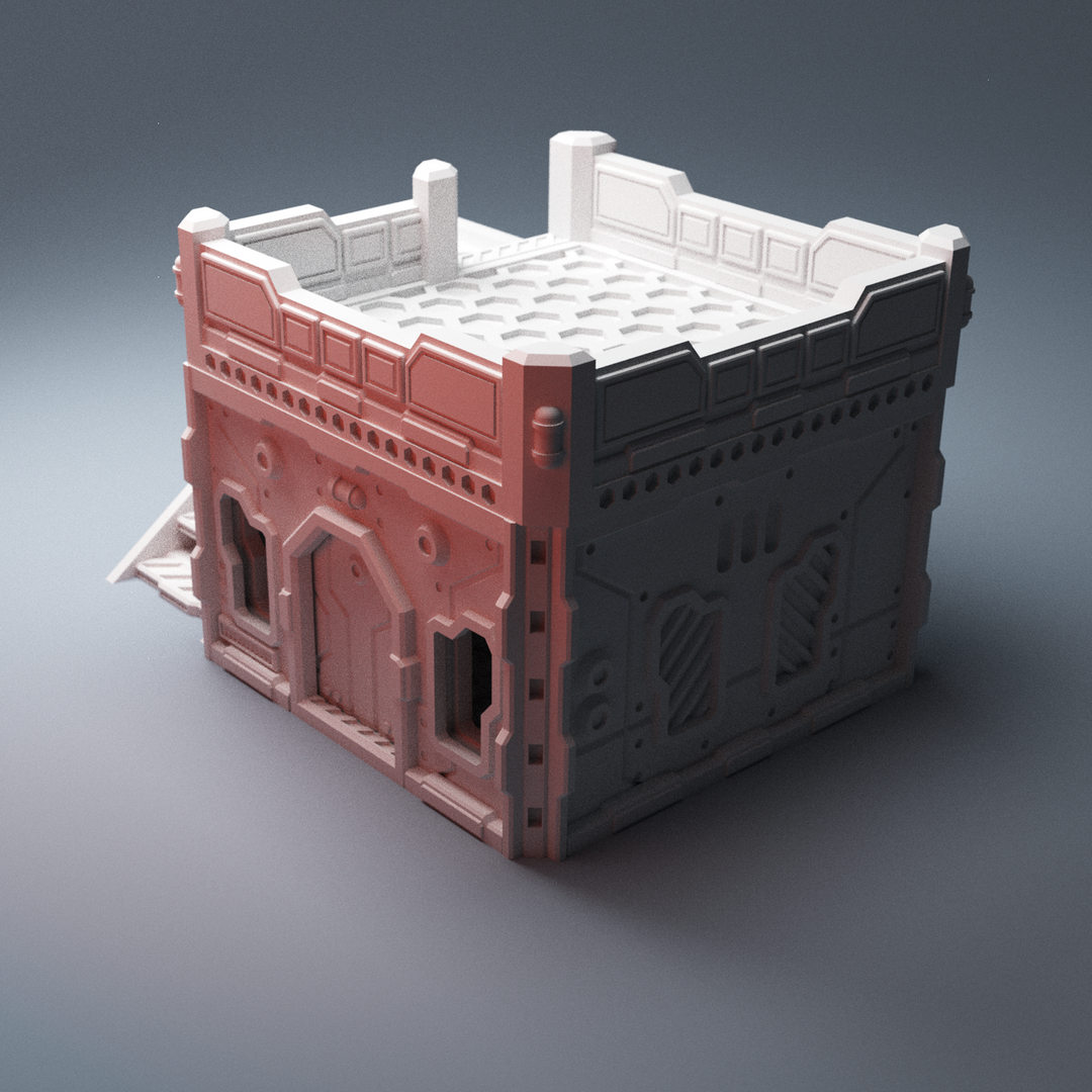 Corvus Games Terrain 3D Printable HT Alpha One Infinity city building terrain for 28mm - 32mm scale tabletop scifi wargaming