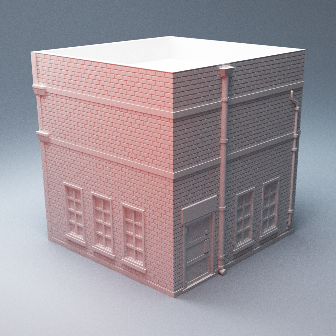 Corvus Games Terrain 3D Printable Hawkins Johns Barbershop for 28mm urban zombie tabletop wargaming