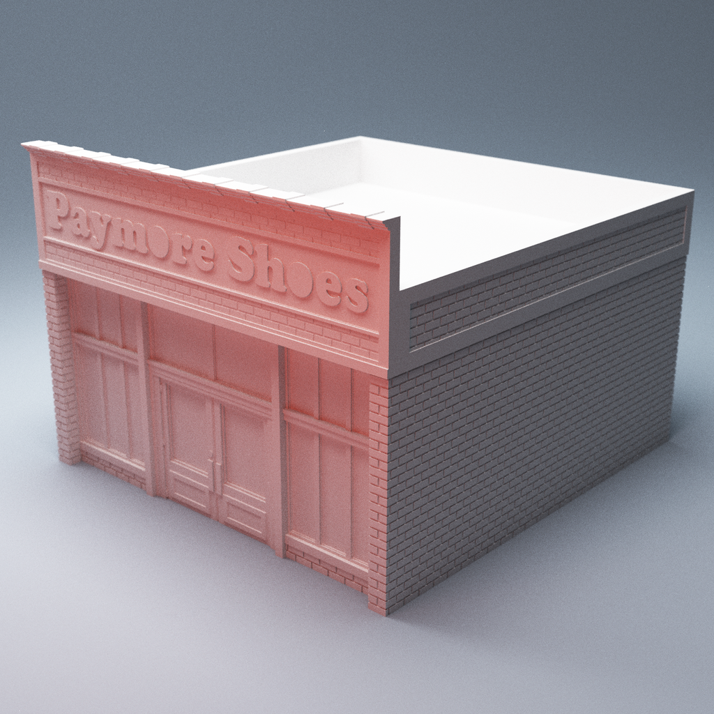 Urban Paymore Shoes Store Building Digital STL 3D printable