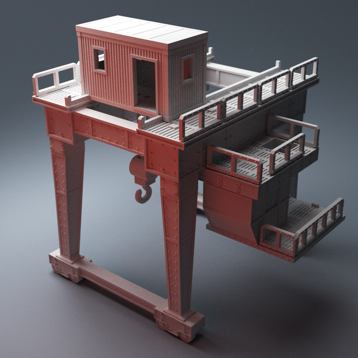 Corvus Games Terrain 3D Printable Large Tycho Starport and UnderNidus Gantry Crane for 28mm - 32mm scale tabletop scifi, urban and modern wargaming
