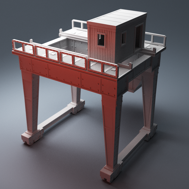 Corvus Games Terrain 3D Printable Large Tycho Starport and UnderNidus Gantry Crane for 28mm - 32mm scale tabletop scifi, urban and modern wargaming
