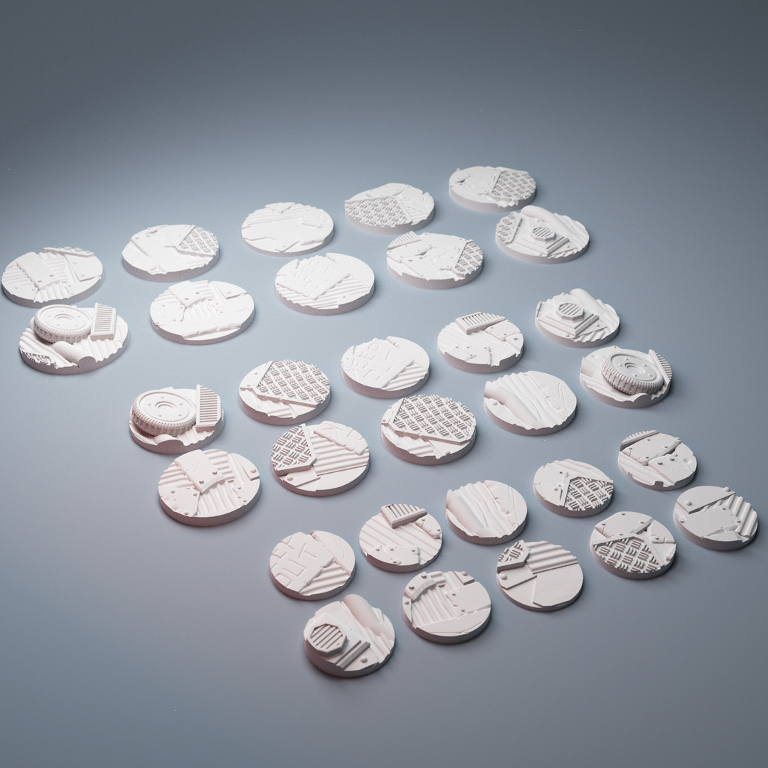 Corvus Games Terrain 3D Printable Greenskin Orktown bases for 28m - 32mm tabletop scifi miniatures wargames