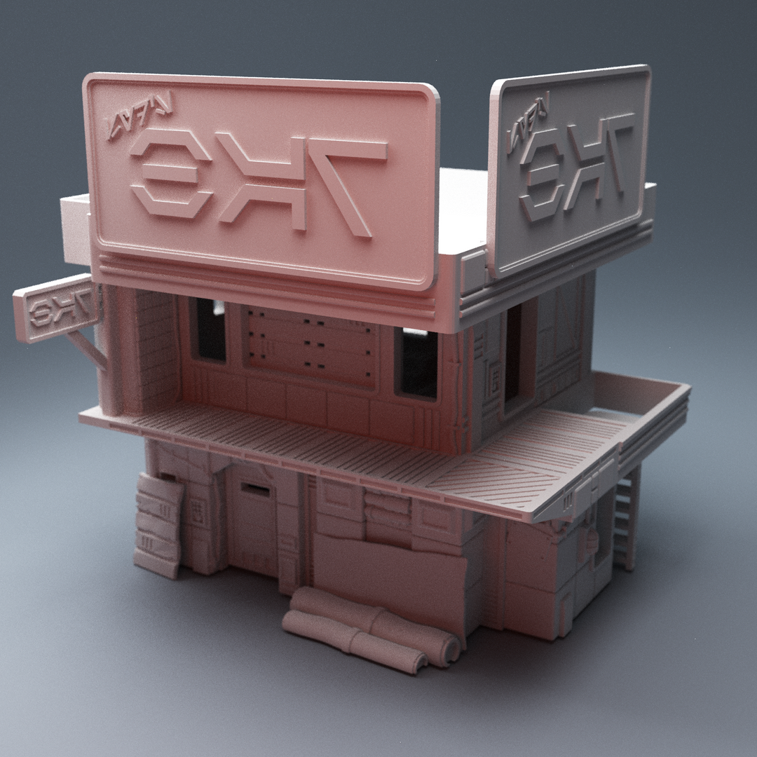 Corvus Games Terrain 3D Printable Syds Bar and Parlor for 28m - 34mm scifi tabletop scifi miniatures wargames