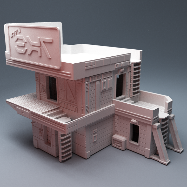 Corvus Games Terrain 3D Printable Syds Bar and Parlor for 28m - 34mm scifi tabletop scifi miniatures wargames