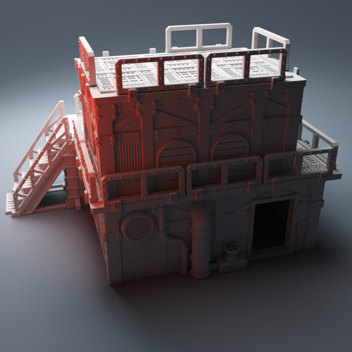 Corvus Games Terrain 3D Printable UnderNidus Hab Building for 28mm grimdark tabletop scifi wargames