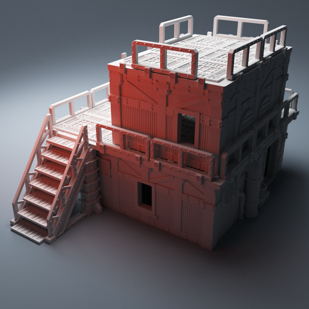 Corvus Games Terrain 3D Printable UnderNidus Hab Building for 28mm grimdark tabletop scifi wargames