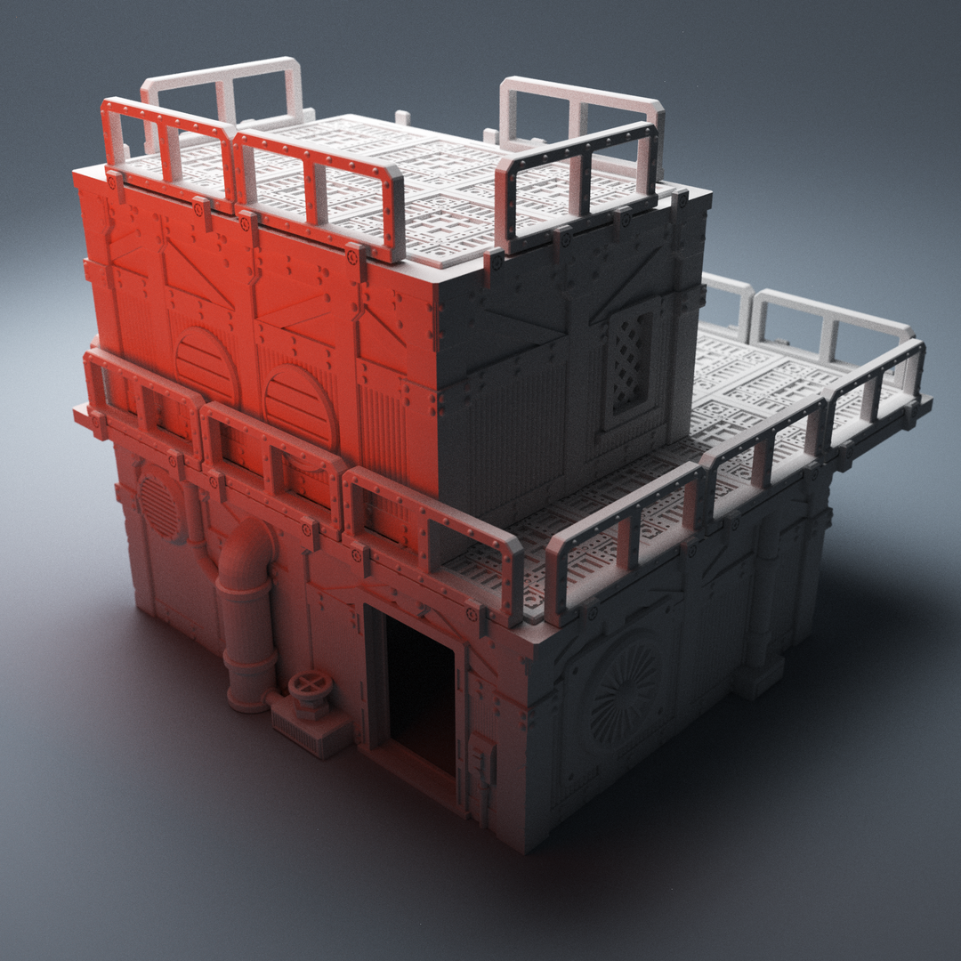 Corvus Games Terrain 3D Printable UnderNidus Hab Building for 28mm grimdark tabletop scifi wargames