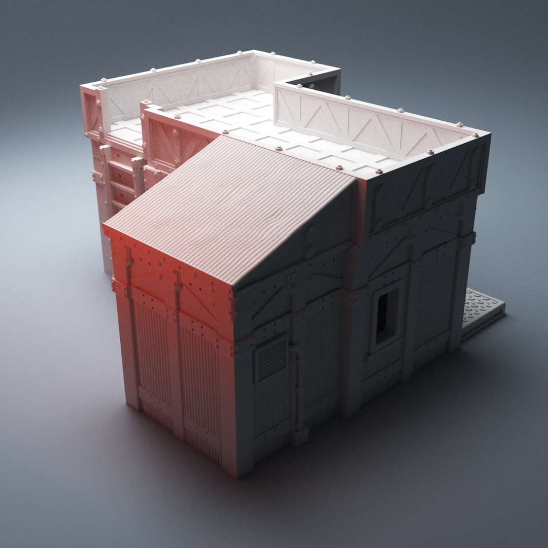 Corvus Games Terrain 3D Printable UnderNidus Pumping Station Building for 28mm - 32mm grimdark scifi tabletop wargaming