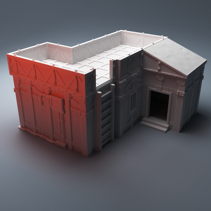Corvus Games Terrain 3D Printable UnderNidus Pumping Station Building for 28mm - 32mm grimdark scifi tabletop wargaming