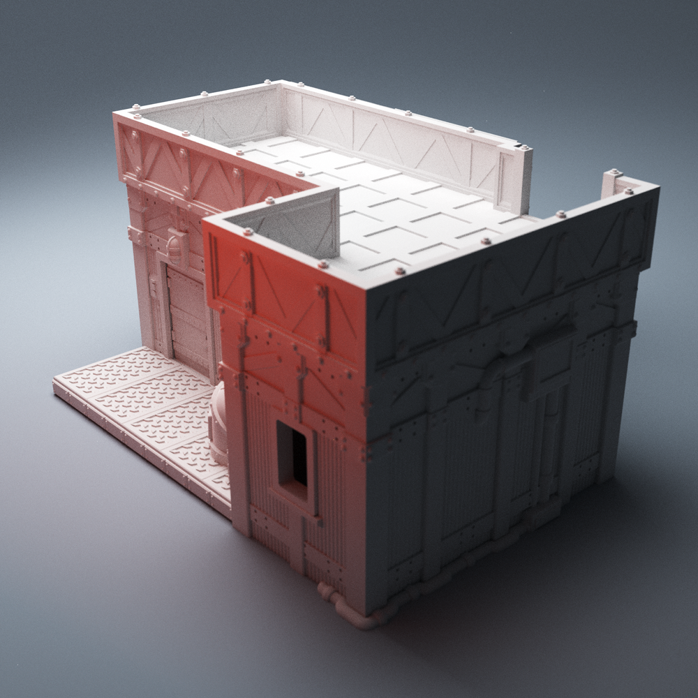 Corvus Games Terrain 3D Printable UnderNidus Pumping Station Building for 28mm - 32mm grimdark scifi tabletop wargaming