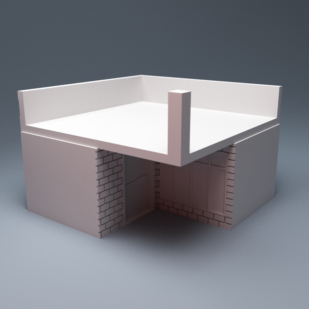 Corvus Games Terrain 3D Printable Urban Strip Mall for 28mm - 32mm urban zombie post apocalyptic heroic tabletop wargaming