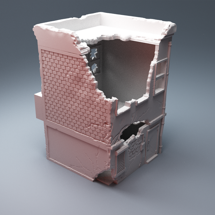 Corvus Games Terrain 3D Printable Urban and Heroic Ruined Noodle Shop Restaurant for 28mm - 40mm tabletop wargames