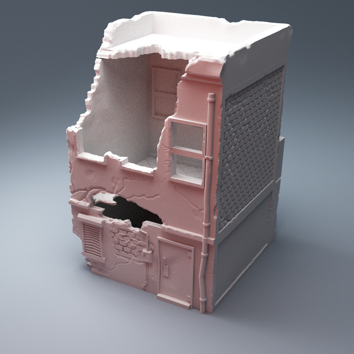 Corvus Games Terrain 3D Printable Urban and Heroic Ruined Noodle Shop Restaurant for 28mm - 40mm tabletop wargames