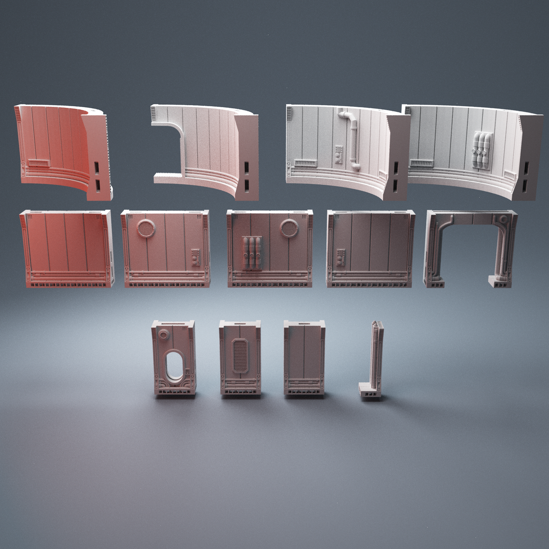 Corvus Games Terrain 3D Printable modular Scifi Docking Bay for 28mm - 32mm tabletop gaming