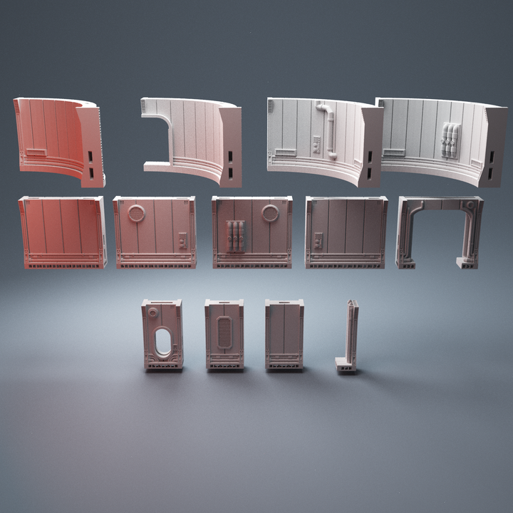 Corvus Games Terrain 3D Printable modular Scifi Docking Bay for 28mm - 32mm tabletop gaming